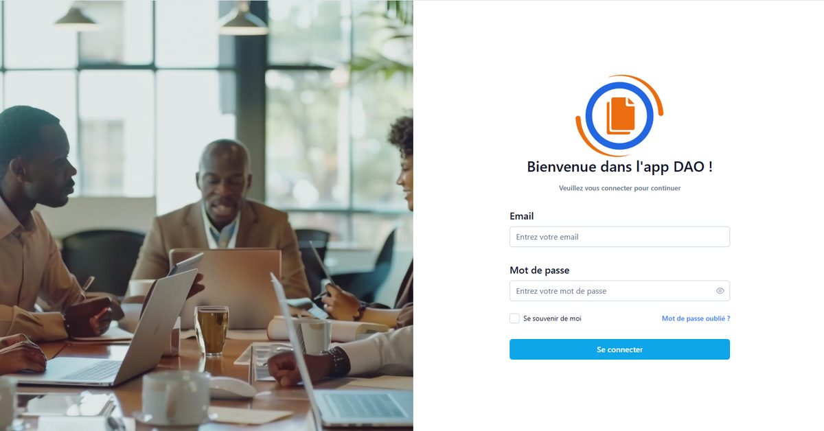 Tender document management platform interface