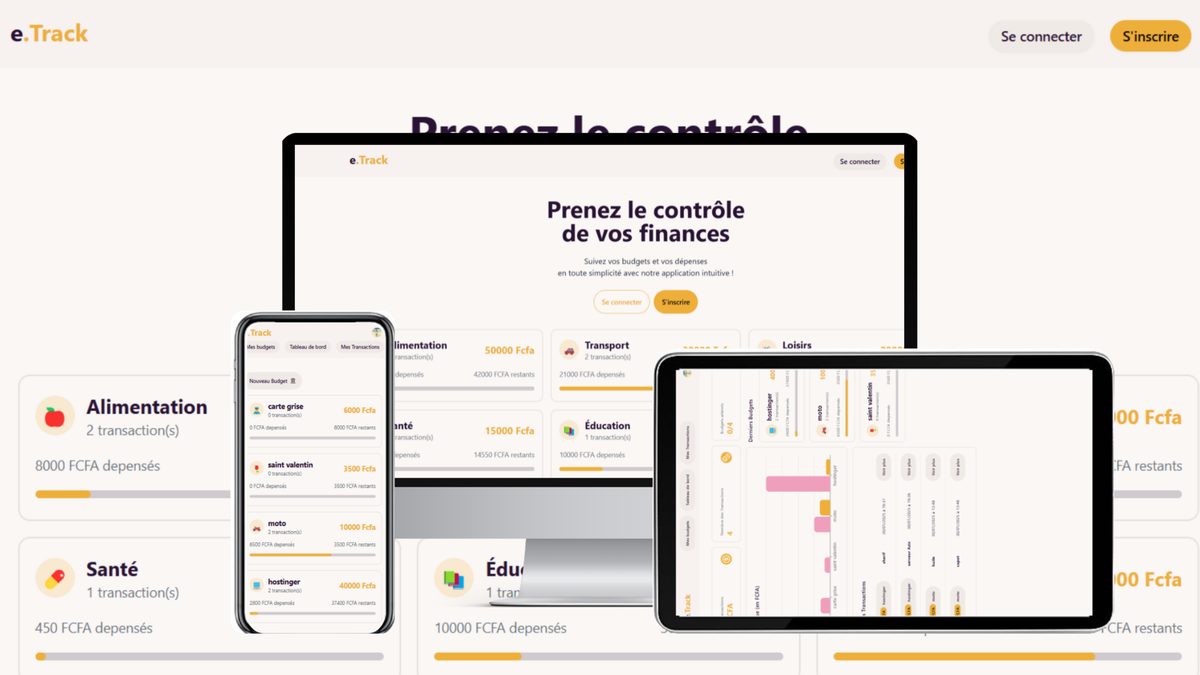 eTrack app dashboard