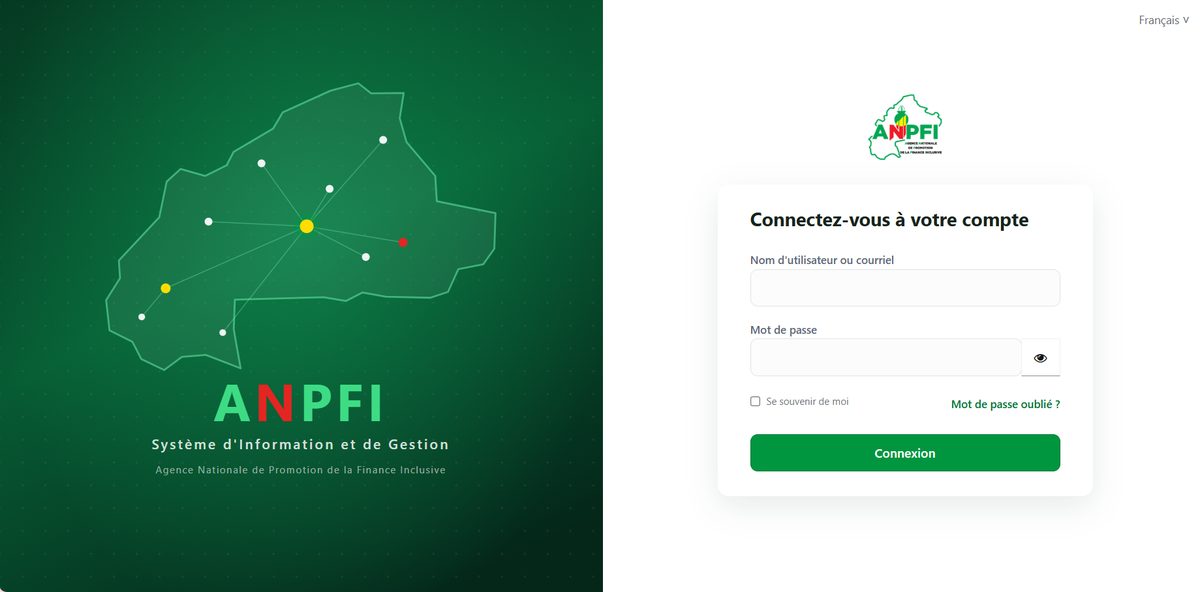SIG platform login screen